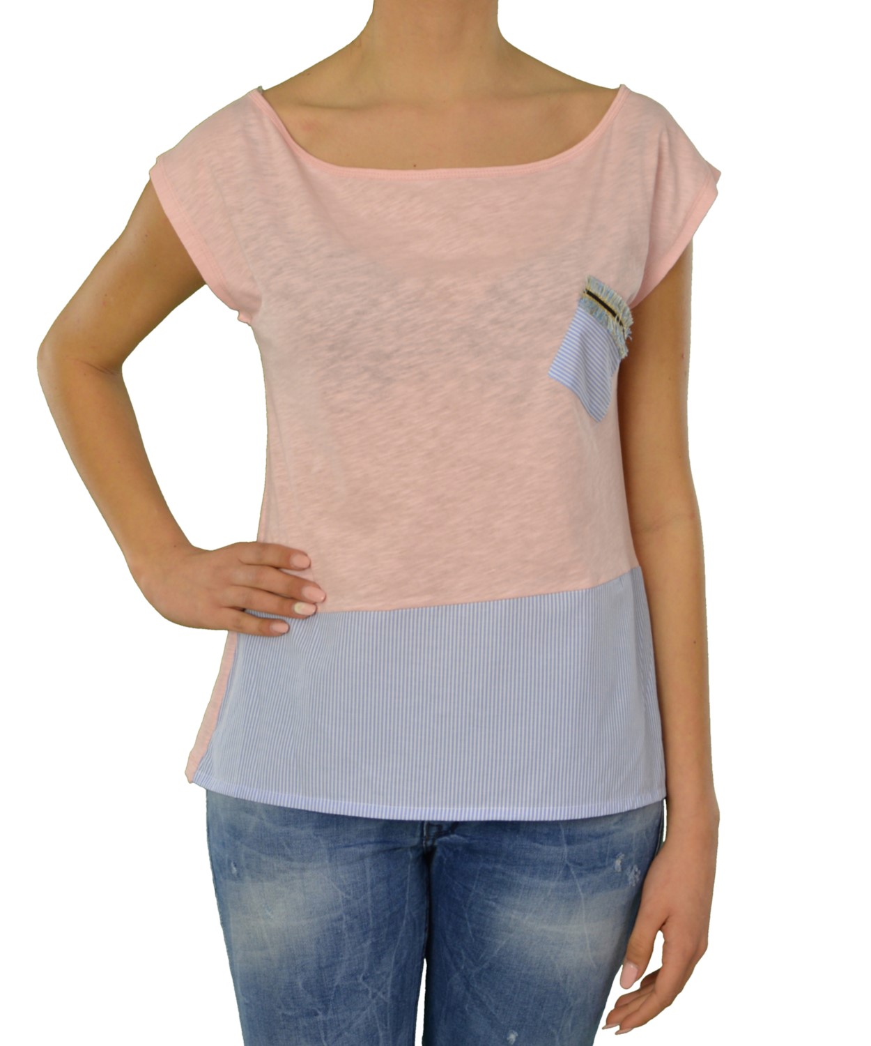 Γυναικείο t-shirt Lipsy ροζ αμάνικο 1170033Q